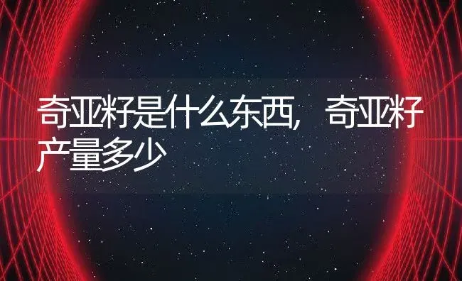 奇亚籽是什么东西,奇亚籽产量多少 | 养殖常见问题