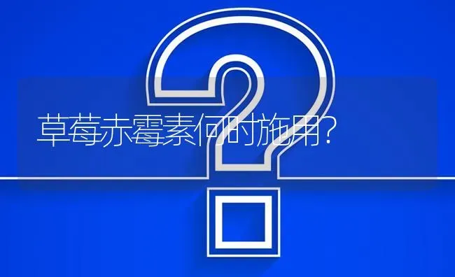 草莓赤霉素何时施用? | 养殖问题解答
