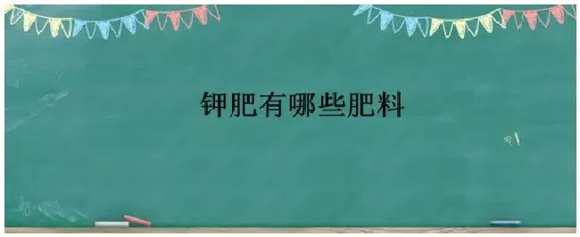 钾肥有哪些肥料 | 三农问答