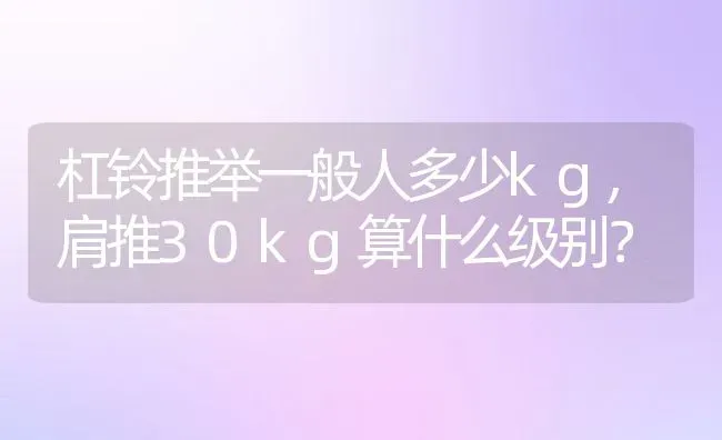 杠铃推举一般人多少kg,肩推30kg算什么级别？ | 养殖常见问题