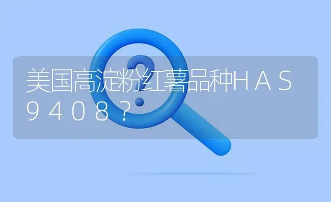 美国高淀粉红薯品种HAS9408? | 养殖问题解答