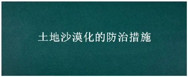 土地沙漠化的防治措施 | 三农答疑