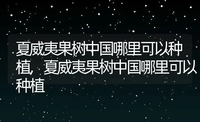 夏威夷果树中国哪里可以种植,夏威夷果树中国哪里可以种植 | 养殖常见问题