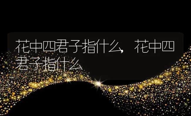 花中四君子指什么,花中四君子指什么 | 养殖常见问题
