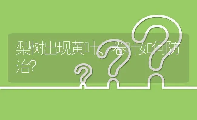 梨树出现黄叶、卷叶如何防治? | 养殖问题解答