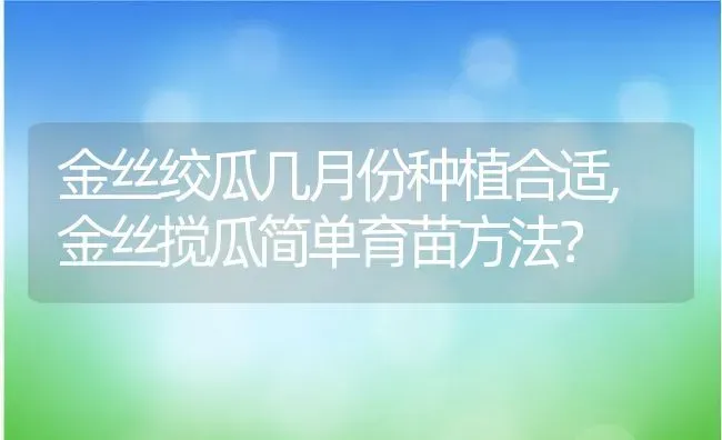 金丝绞瓜几月份种植合适,金丝搅瓜简单育苗方法？ | 养殖常见问题