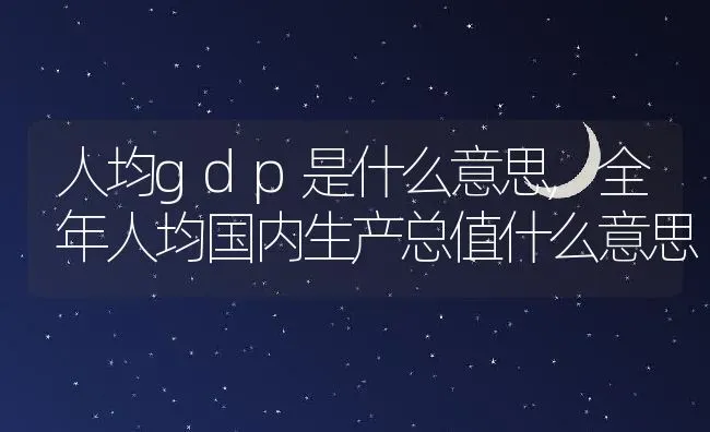 人均gdp是什么意思,全年人均国内生产总值什么意思 | 养殖常见问题