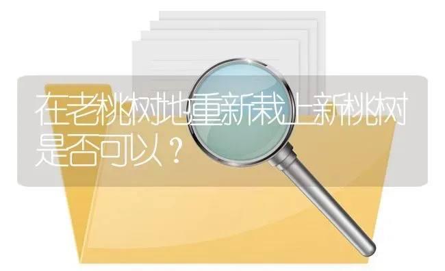 在老桃树地重新栽上新桃树是否可以? | 养殖问题解答