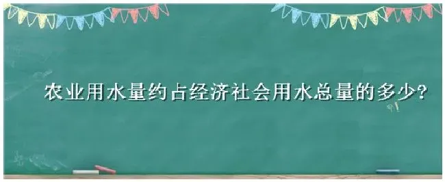 农业用水量约占经济社会用水总量的多少 | 农业问题