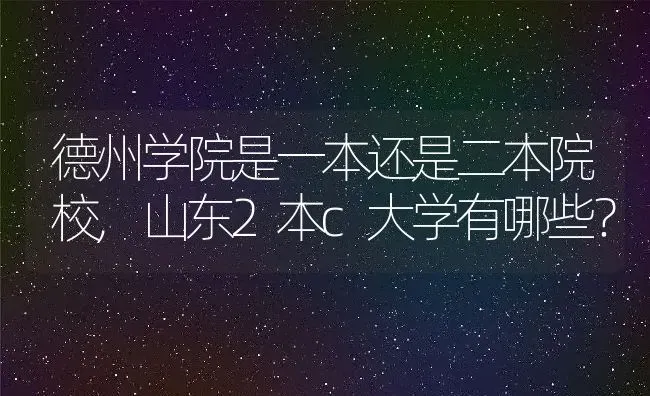 德州学院是一本还是二本院校,山东2本c大学有哪些？ | 养殖常见问题