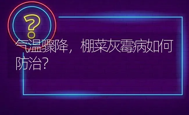 气温骤降,棚菜灰霉病如何防治? | 养殖问题解答