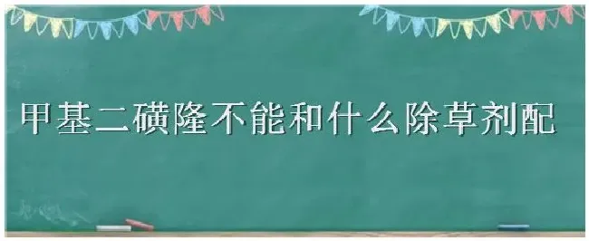 甲基二磺隆不能和什么除草剂配 | 农业答疑