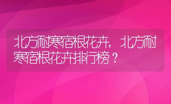 北方耐寒宿根花卉,北方耐寒宿根花卉排行榜？ | 养殖常见问题