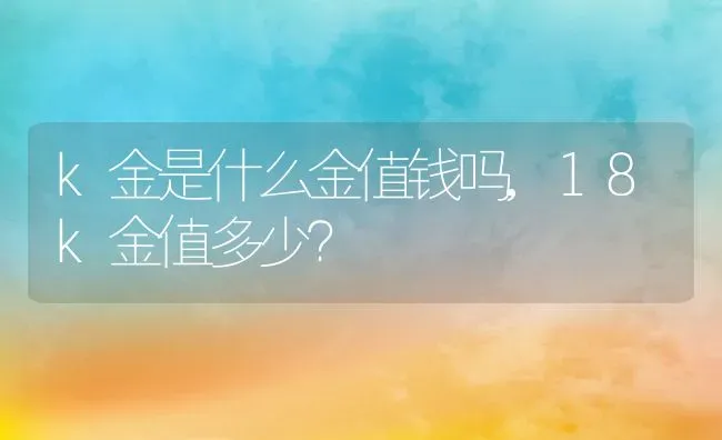 k金是什么金值钱吗,18k金值多少？ | 养殖常见问题