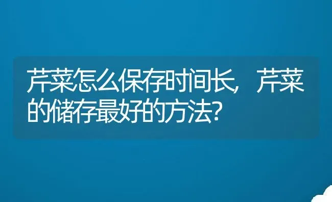 芹菜怎么保存时间长,芹菜的储存最好的方法？ | 养殖常见问题