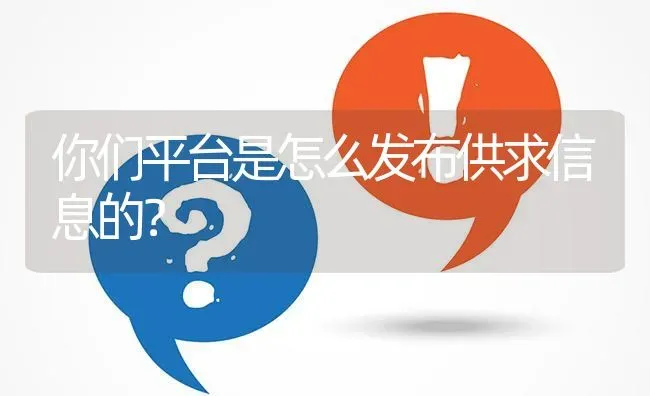 你们平台是怎么发布供求信息的? | 养殖问题解答
