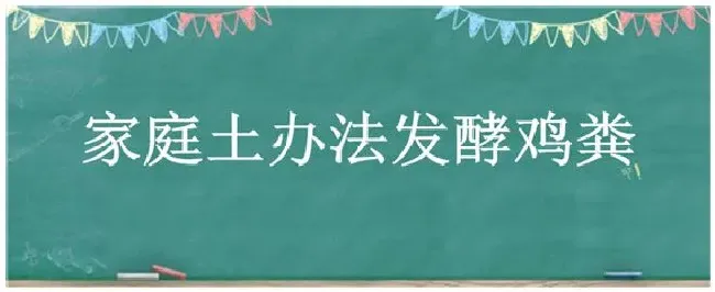 家庭土办法发酵鸡粪 | 生活常识