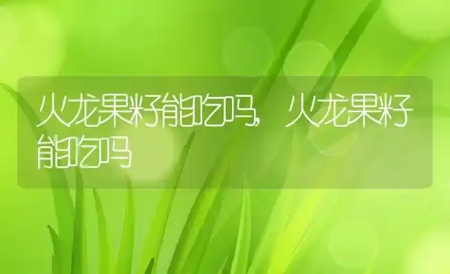 火龙果籽能吃吗,火龙果籽能吃吗 | 养殖常见问题
