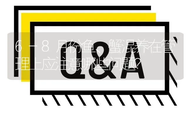 6-8月份鱼、蟹混养在管理上应注意哪些问题? | 养殖问题解答