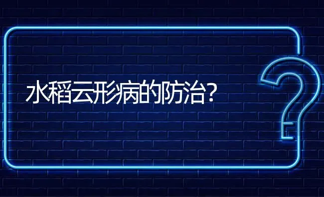 水稻云形病的防治? | 养殖问题解答