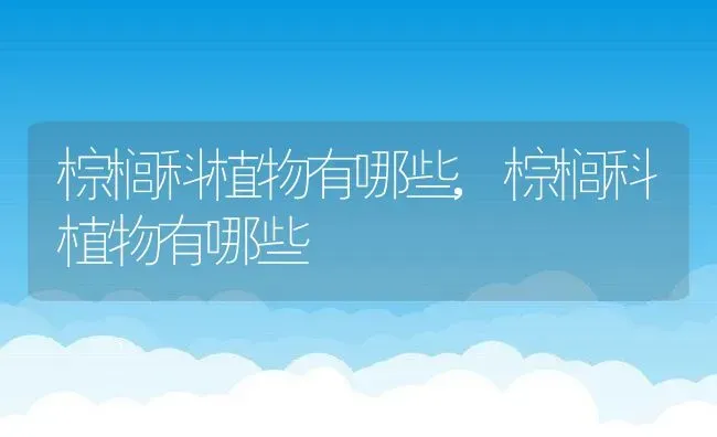 棕榈科植物有哪些,棕榈科植物有哪些 | 养殖常见问题
