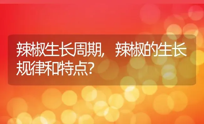 辣椒生长周期,辣椒的生长规律和特点？ | 养殖常见问题