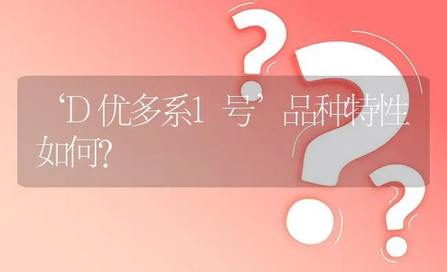 ‘D优多系1号’品种特性如何? | 养殖问题解答