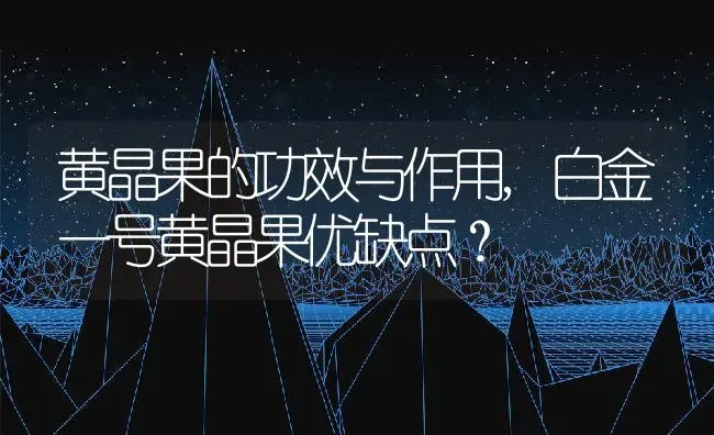 黄晶果的功效与作用,白金一号黄晶果优缺点？ | 养殖常见问题