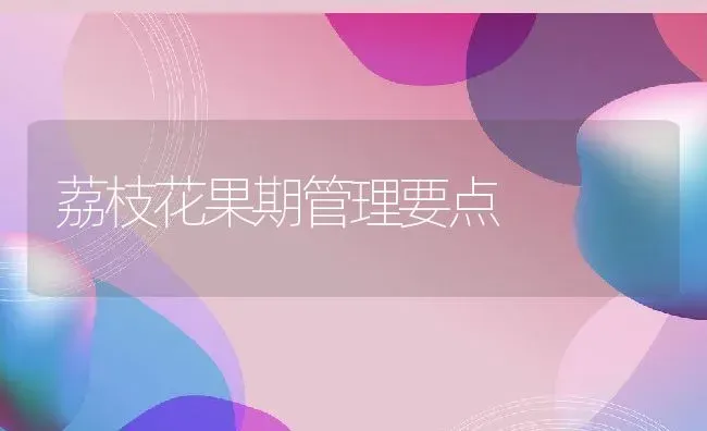 荔枝花果期管理要点 | 养殖常见问题