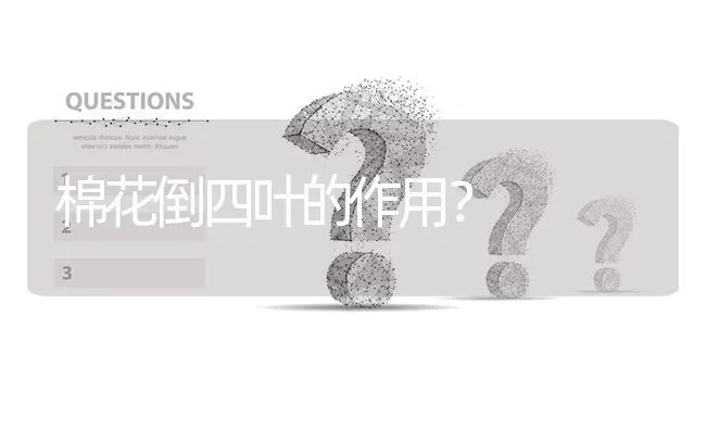 棉花倒四叶的作用? | 养殖问题解答