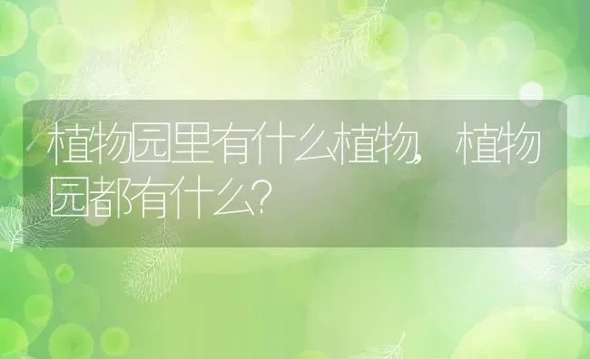 植物园里有什么植物,植物园都有什么？ | 养殖常见问题