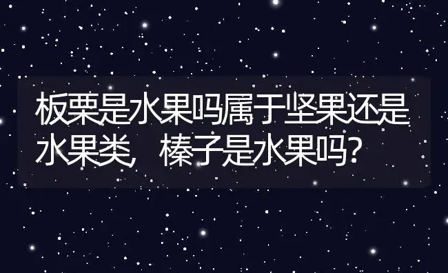 板栗是水果吗属于坚果还是水果类,榛子是水果吗？ | 养殖常见问题
