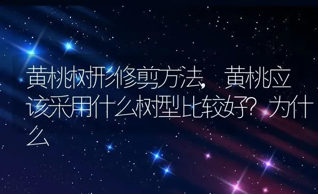 黄桃树形修剪方法,黄桃应该采用什么树型比较好？为什么 | 养殖常见问题