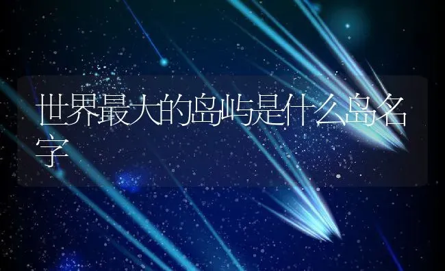 世界最大的岛屿是什么岛名字 | 养殖常见问题
