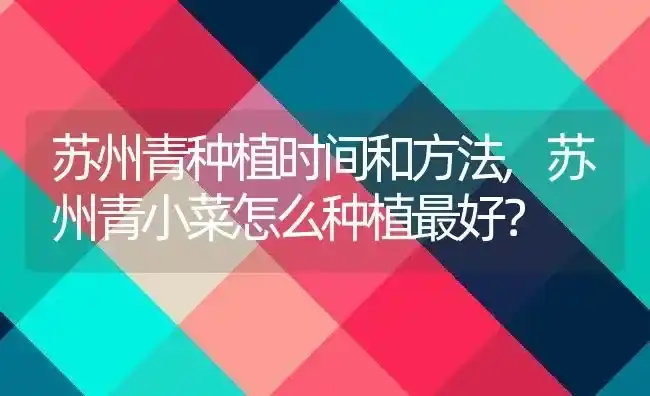 苏州青种植时间和方法,苏州青小菜怎么种植最好？ | 养殖常见问题