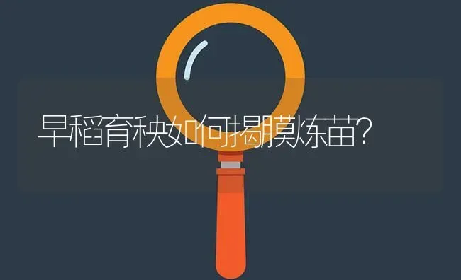 早稻育秧如何揭膜炼苗? | 养殖问题解答