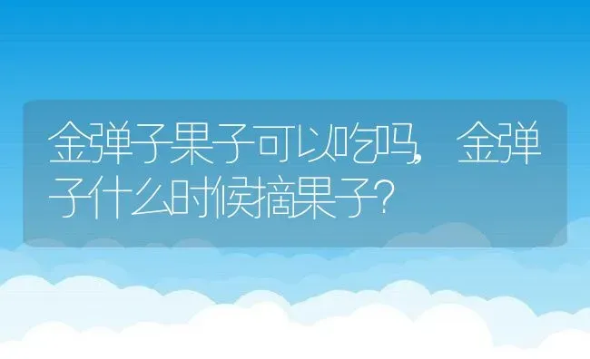 金弹子果子可以吃吗,金弹子什么时候摘果子？ | 养殖常见问题