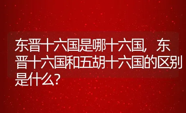 东晋十六国是哪十六国,东晋十六国和五胡十六国的区别是什么？ | 养殖常见问题