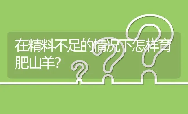 在精料不足的情况下怎样育肥山羊? | 养殖问题解答