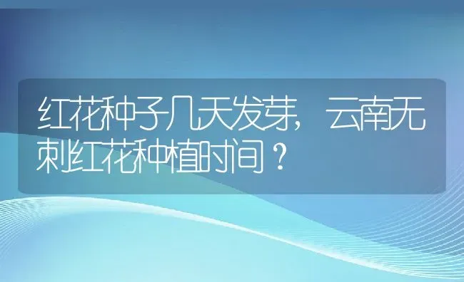 红花种子几天发芽,云南无刺红花种植时间？ | 养殖常见问题