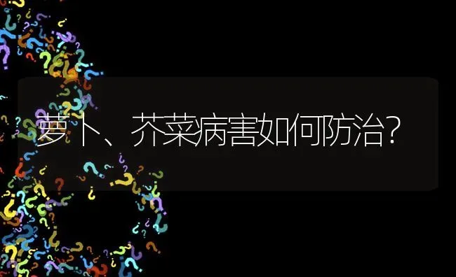 萝卜、芥菜病害如何防治? | 养殖问题解答