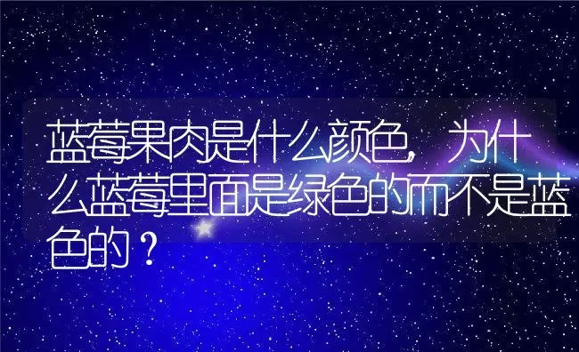 蓝莓果肉是什么颜色,为什么蓝莓里面是绿色的而不是蓝色的？ | 养殖常见问题