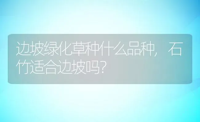 边坡绿化草种什么品种,石竹适合边坡吗？ | 养殖常见问题