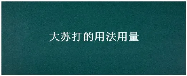 大苏打的用法用量 | 农业答疑