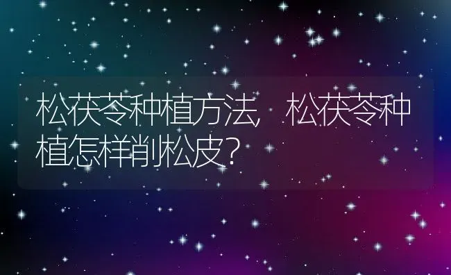 松茯苓种植方法,松茯苓种植怎样削松皮？ | 养殖常见问题