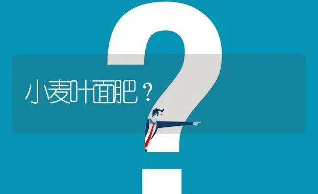 小麦叶面肥? | 养殖问题解答