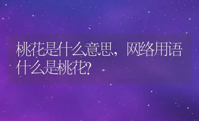 桃花是什么意思,网络用语什么是桃花？ | 养殖常见问题