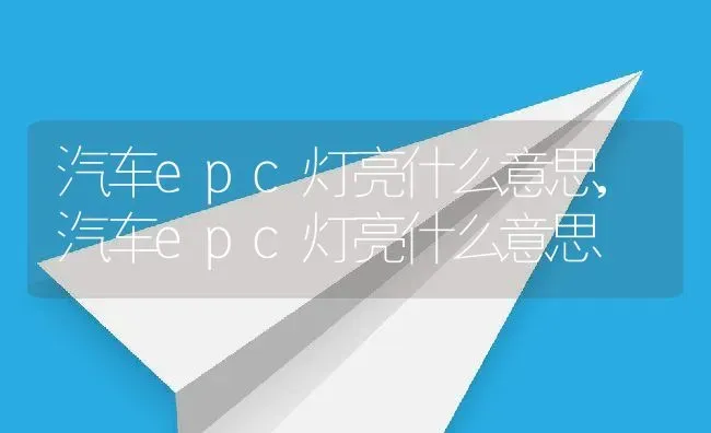 汽车epc灯亮什么意思,汽车epc灯亮什么意思 | 养殖常见问题