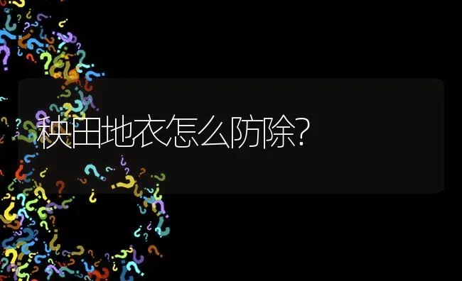 秧田地衣怎么防除? | 养殖问题解答