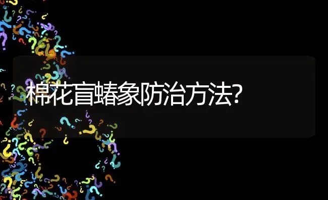 棉花盲蝽象防治方法? | 养殖问题解答